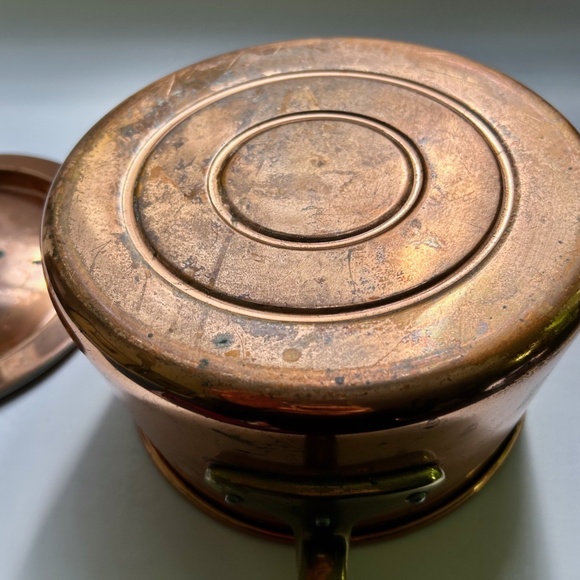 Vintage Double Brass Handled Copper & Ceramic Bain-Marie - Picture 15 of 16